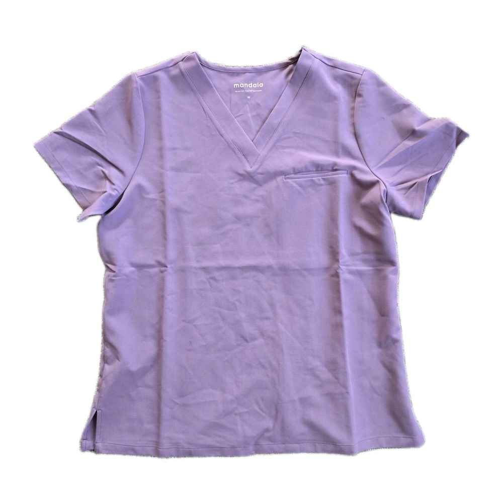 Mandala Scrub Top Lavender V-Neck 1 Pocket Women's Medium NEW Nurse Medical